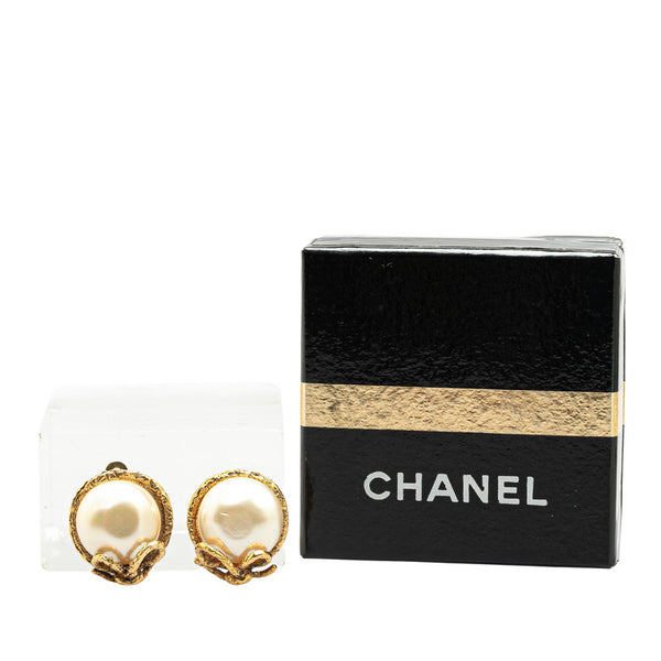 シャネル フェイクパール イヤリング ゴールド メッキ レディース CHANEL 【中古】