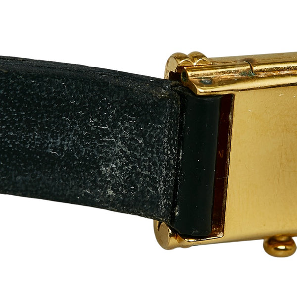 シャネル プルミエール M ベルト 750 腕時計 クオーツ ブラック文字盤 K18YG イエローゴールド レザー レディース CHANEL 【中古】