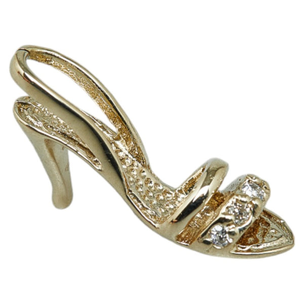 K10YG イエローゴールド ダイヤ0.02ct ハイヒール モチーフ ペンダントトップ レディース 【中古】