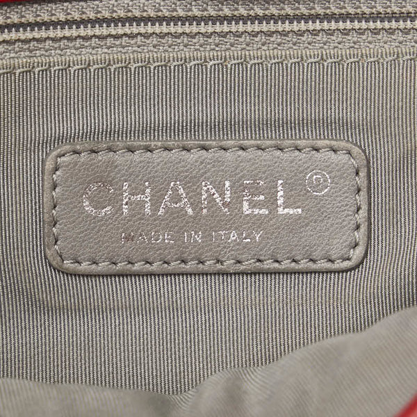 シャネル フレンチリビエラ マトラッセ チェーン ショルダーバッグ レッド キャビアスキン レディース CHANEL 【中古】