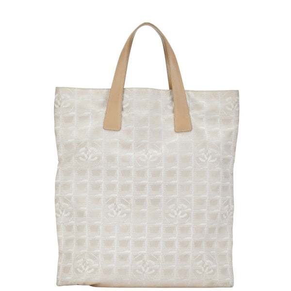 シャネル ニュートラベルライン ハンドバッグ トートバッグ ベージュ キャンバス レザー レディース CHANEL 【中古】