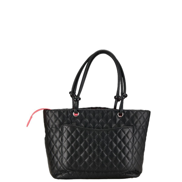 シャネル マトラッセ カンボンライン デカココマーク トートバッグ ショルダーバッグ ブラック ラムスキン レディース CHANEL 【中古】