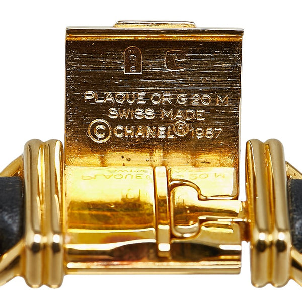 シャネル プルミエール 腕時計 H0001 クオーツ ブラック文字盤 ステンレススチール レザー レディース CHANEL 【中古】