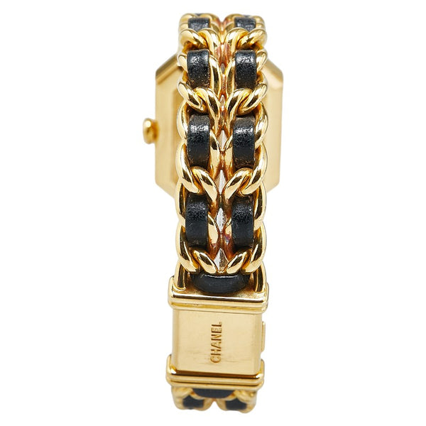 シャネル プルミエール 腕時計 H0001 クオーツ ブラック文字盤 ステンレススチール レザー レディース CHANEL 【中古】