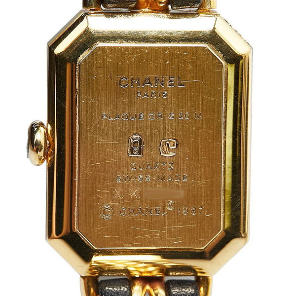 シャネル プルミエール 腕時計 H0001 クオーツ ブラック文字盤 ステンレススチール レザー レディース CHANEL 【中古】