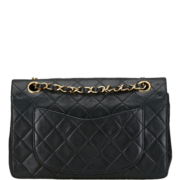 シャネル マトラッセ 23 ダブルフラップ  チェーン ショルダーバッグ ブラック ラムスキン レディース CHANEL 【中古】