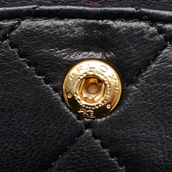 シャネル マトラッセ 23 ダブルフラップ  チェーン ショルダーバッグ ブラック ラムスキン レディース CHANEL 【中古】
