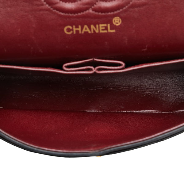 シャネル マトラッセ 23 ダブルフラップ  チェーン ショルダーバッグ ブラック ラムスキン レディース CHANEL 【中古】