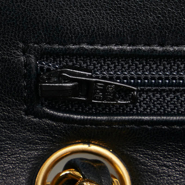 シャネル マトラッセ 23 ダブルフラップ  チェーン ショルダーバッグ ブラック ラムスキン レディース CHANEL 【中古】