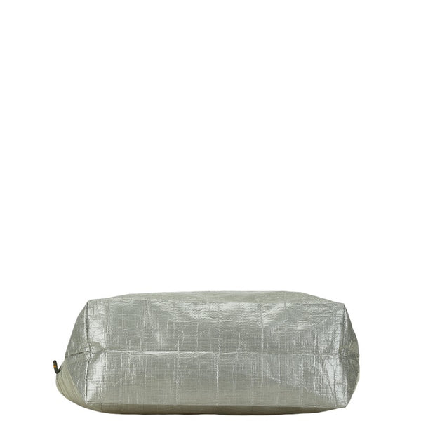 Herve Chapelier エルベシャプリエ マルシェバッグS ハンドバッグ トートバッグ グレー ブラウン ビニール レディース 【中古】