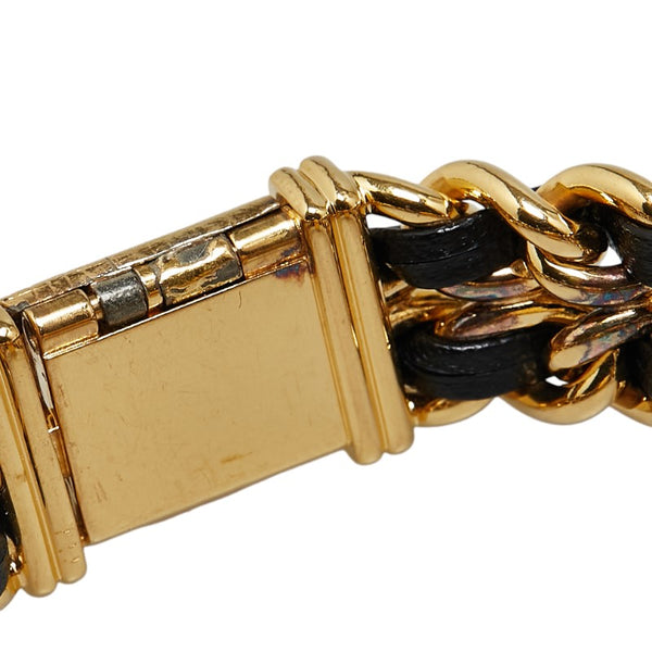 シャネル プルミエール 腕時計 サイズ:M H0001 クオーツ ブラック文字盤 メッキ レザー レディース CHANEL 【中古】