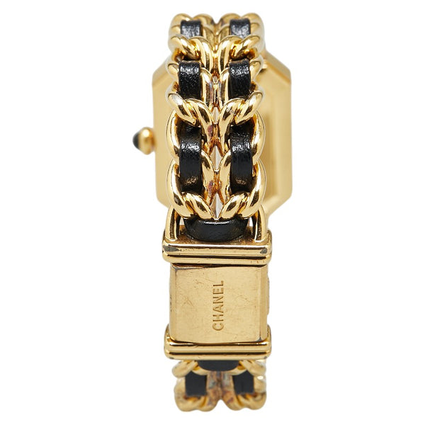 シャネル プルミエール 腕時計 サイズ:M H0001 クオーツ ブラック文字盤 メッキ レザー レディース CHANEL 【中古】
