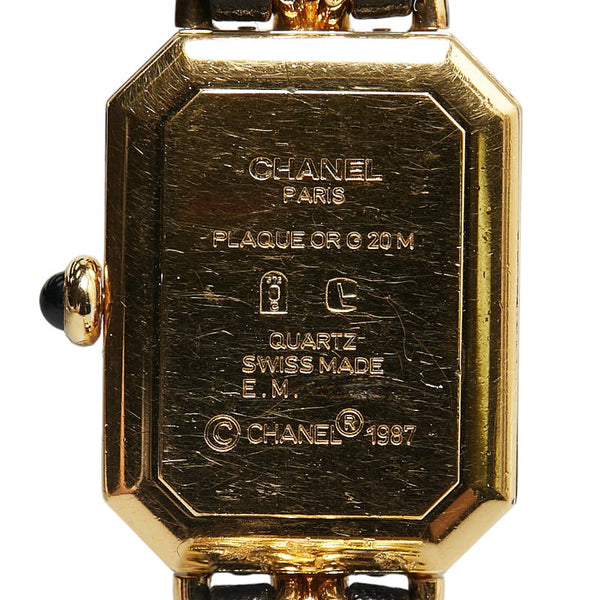 シャネル プルミエール 腕時計 サイズ:M H0001 クオーツ ブラック文字盤 メッキ レザー レディース CHANEL 【中古】