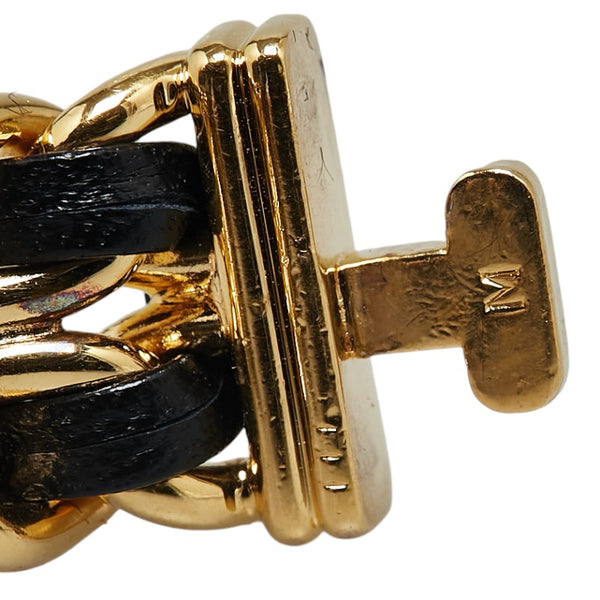 シャネル プルミエール 腕時計 サイズ:M H0001 クオーツ ブラック文字盤 メッキ レザー レディース CHANEL 【中古】