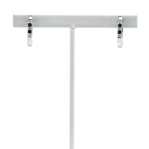 K10WG ホワイトゴールド ダイヤ0.14ct フープ ピアス レディース 【中古】