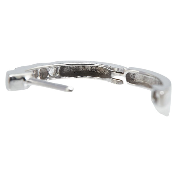 K10WG ホワイトゴールド ダイヤ0.14ct フープ ピアス レディース 【中古】