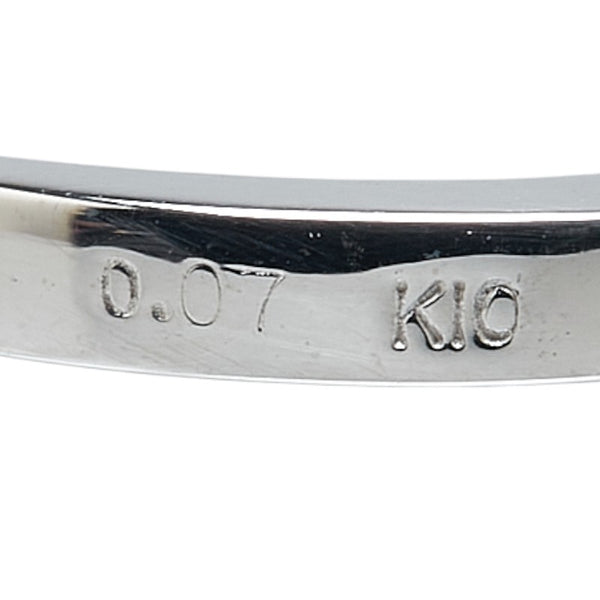 K10WG ホワイトゴールド ダイヤ0.14ct フープ ピアス レディース 【中古】