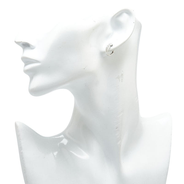 K10WG ホワイトゴールド ダイヤ0.14ct フープ ピアス レディース 【中古】