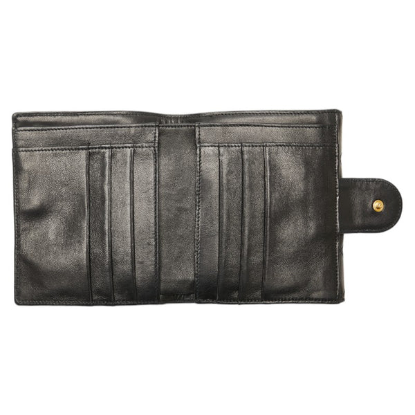 シャネル ビコローレ ココマーク 二つ折り財布 ブラック レザー レディース CHANEL 【中古】