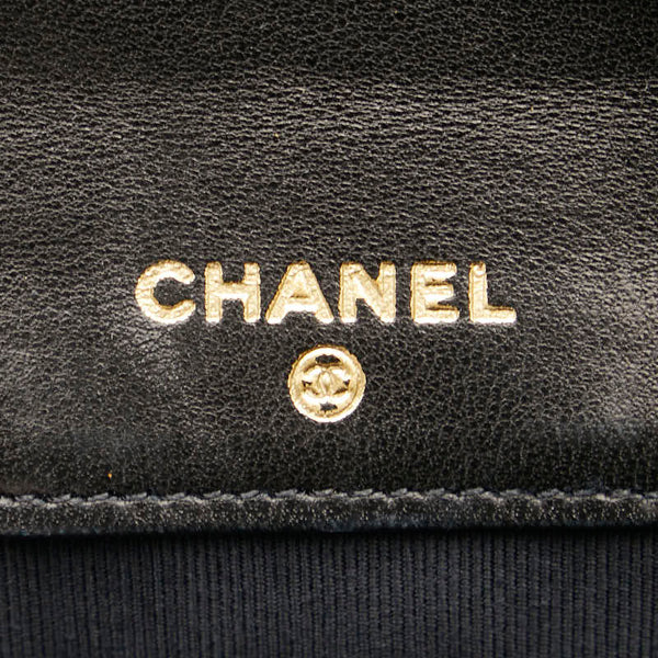 シャネル ビコローレ ココマーク 二つ折り財布 ブラック レザー レディース CHANEL 【中古】