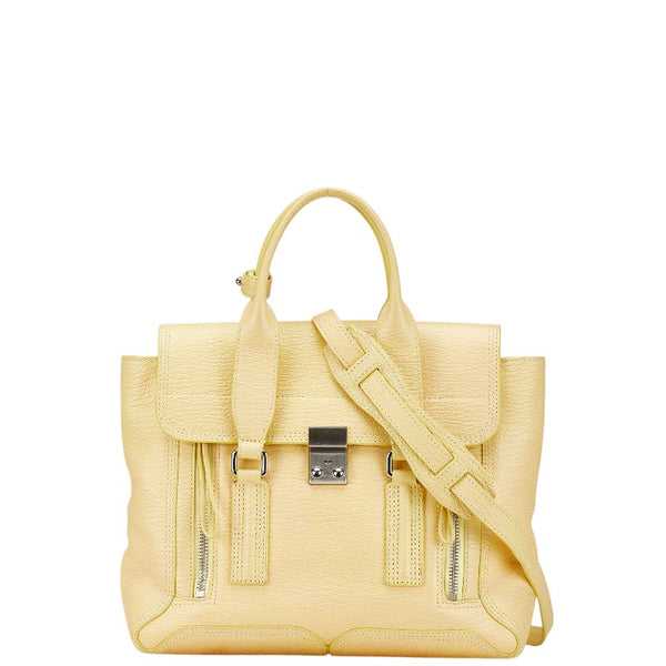 3.1フィリップリム パシュリ ミディアム サッチェル ハンドバッグ ショルダーバッグ 2WAY イエロー ピンク レザー レディース 3.1 Phillip Lim 【中古】