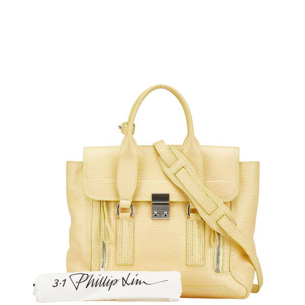 3.1フィリップリム パシュリ ミディアム サッチェル ハンドバッグ ショルダーバッグ 2WAY イエロー ピンク レザー レディース 3.1 Phillip Lim 【中古】