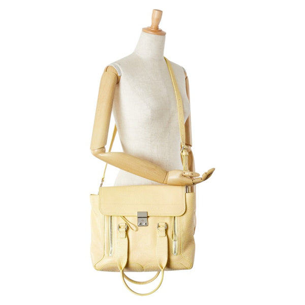 3.1フィリップリム パシュリ ミディアム サッチェル ハンドバッグ ショルダーバッグ 2WAY イエロー ピンク レザー レディース 3.1 Phillip Lim 【中古】