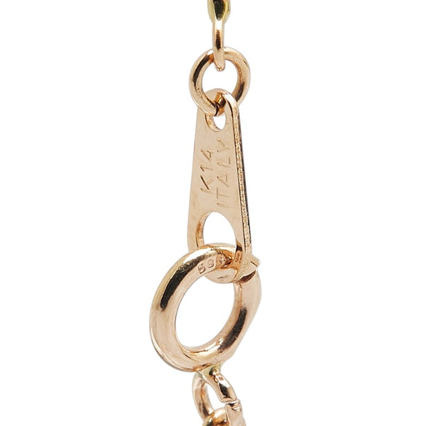 K14PG ピンクゴールド ピンクトルマリン ダイヤ0.10ct ハート モチーフ ペンダントネックレス レディース 【中古】