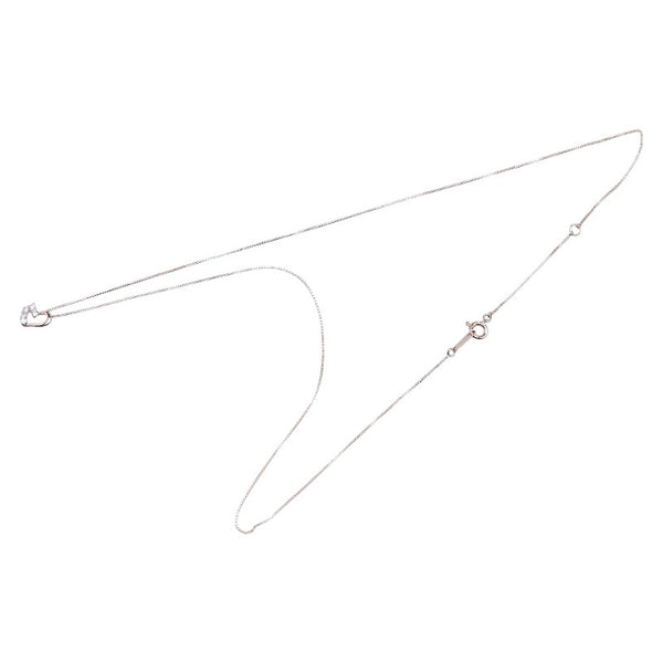 K10PG ピンクゴールド ダイヤ0.10ct ハート モチーフ ペンダントネックレス レディース 【中古】