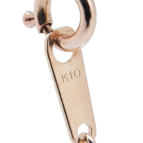 K10PG ピンクゴールド ダイヤ0.10ct ハート モチーフ ペンダントネックレス レディース 【中古】