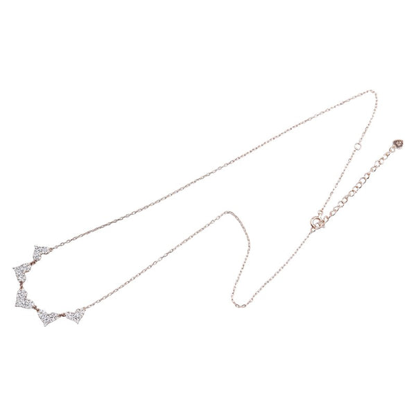 K10PG ピンクゴールド ダイヤ0.70ct 5連 ハート モチーフ ペンダントネックレス レディース 【中古】
