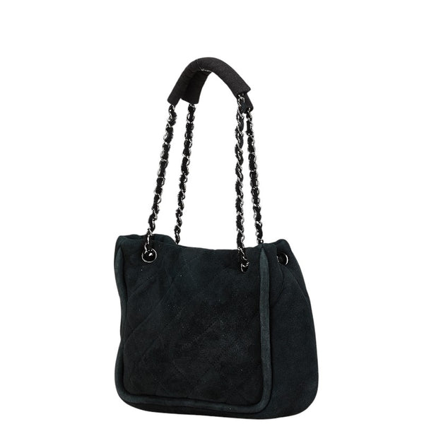 シャネル マトラッセ 2.55 ハンドバッグ ショルダーバッグ ブラック スウェット レディース CHANEL 【中古】