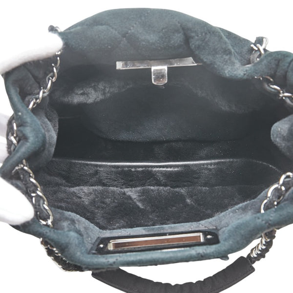 シャネル マトラッセ 2.55 ハンドバッグ ショルダーバッグ ブラック スウェット レディース CHANEL 【中古】