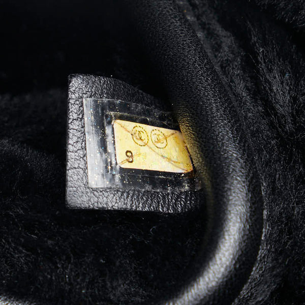 シャネル マトラッセ 2.55 ハンドバッグ ショルダーバッグ ブラック スウェット レディース CHANEL 【中古】