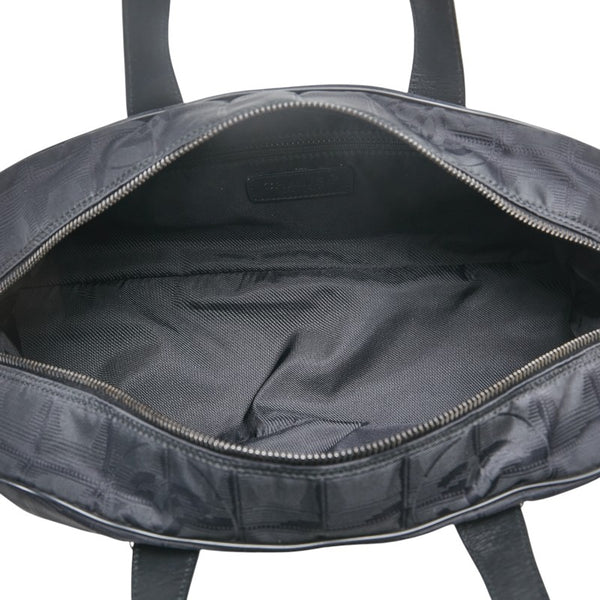 シャネル ニュートラベルライン ミニボストンバッグ ハンドバッグ ブラック ナイロン レザー レディース CHANEL 【中古】