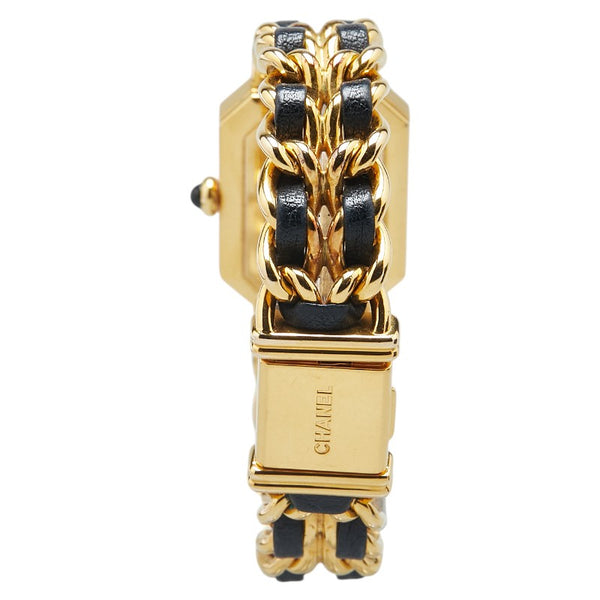 シャネル プルミエール 腕時計 サイズ:M H0001 クオーツ ブラック文字盤 メッキ レザー レディース CHANEL 【中古】