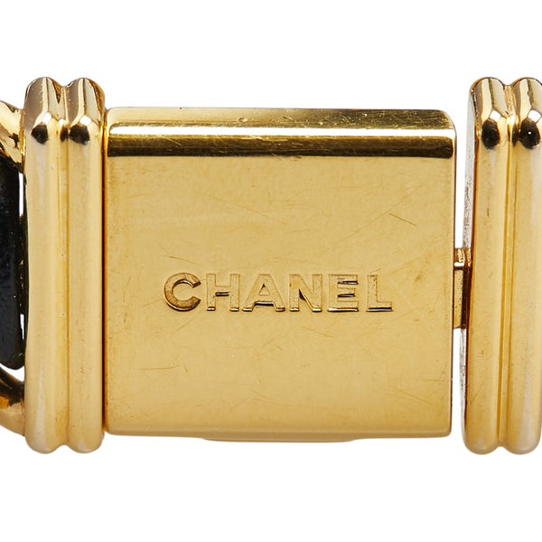 シャネル プルミエール 腕時計 サイズ:M H0001 クオーツ ブラック文字盤 メッキ レザー レディース CHANEL 【中古】