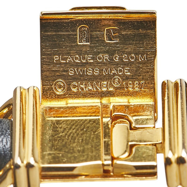 シャネル プルミエール 腕時計 サイズ:M H0001 クオーツ ブラック文字盤 メッキ レザー レディース CHANEL 【中古】