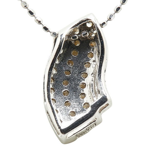 K10WG ホワイトゴールド キュービックジルコニア ネックレス レディース 【中古】