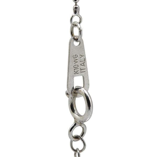 K10WG ホワイトゴールド キュービックジルコニア ネックレス レディース 【中古】