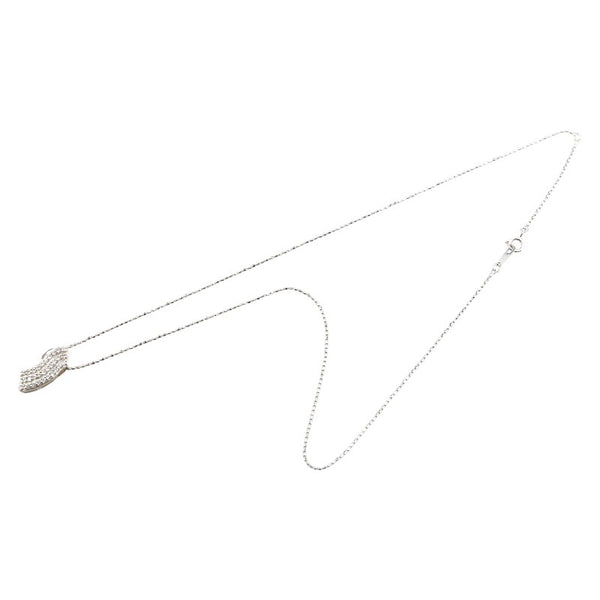 K10WG ホワイトゴールド キュービックジルコニア ネックレス レディース 【中古】