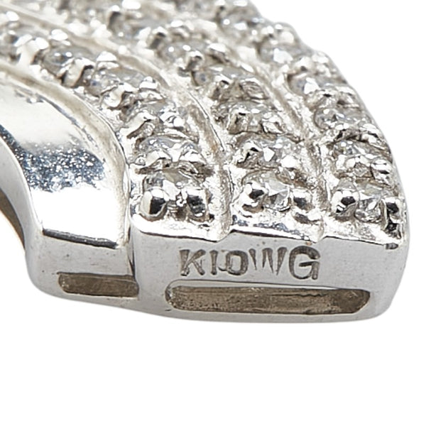 K10WG ホワイトゴールド キュービックジルコニア ネックレス レディース 【中古】