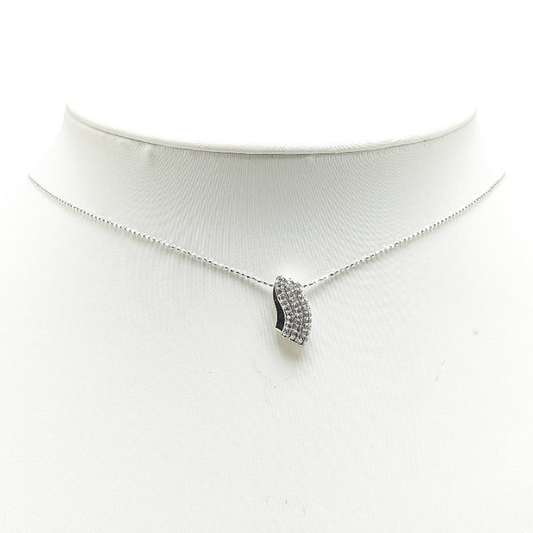 K10WG ホワイトゴールド キュービックジルコニア ネックレス レディース 【中古】