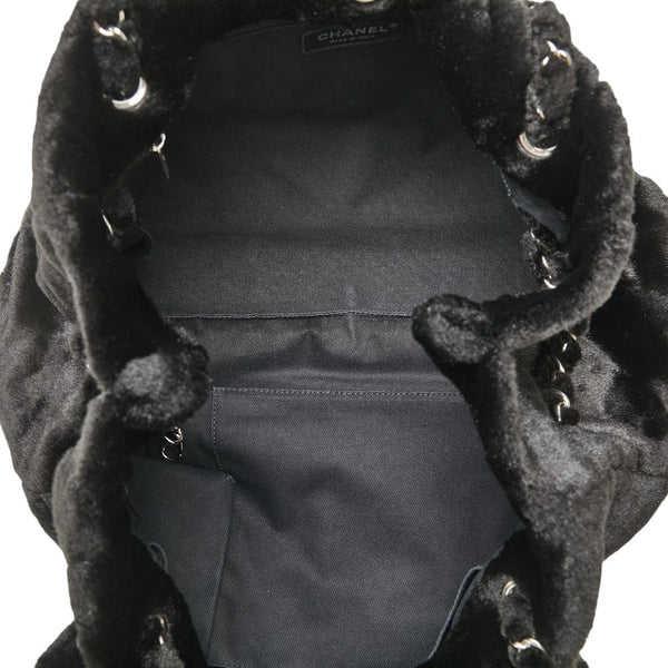 シャネル マトラッセ カメリア ココマーク チェーン トートバッグ ショルダーバッグ ブラック フェイクファー レディース CHANEL 【中古】