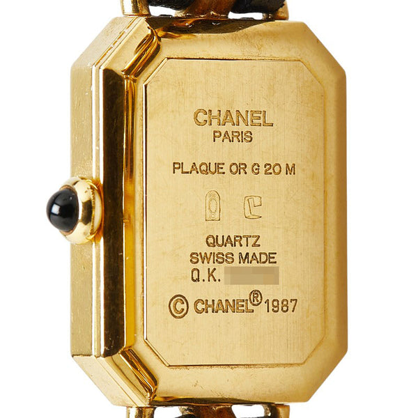 シャネル プルミエール 腕時計 サイズ:M H0001 クオーツ ブラック文字盤 メッキ レザー レディース CHANEL 【中古】