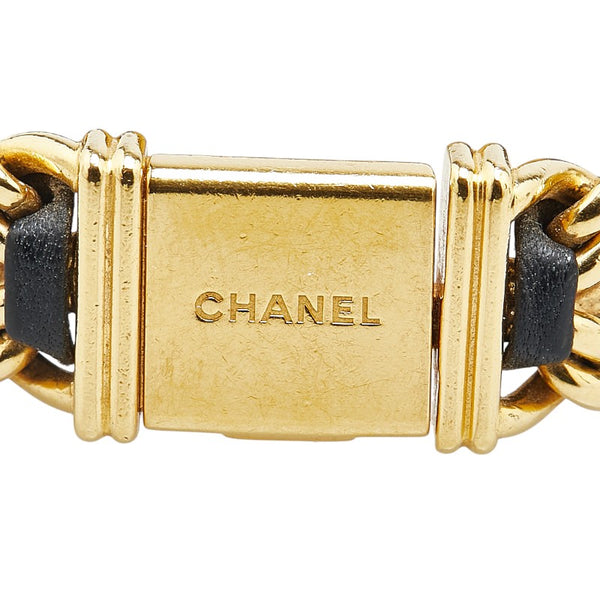 シャネル プルミエール 腕時計 サイズ:M H0001 クオーツ ブラック文字盤 メッキ レザー レディース CHANEL 【中古】