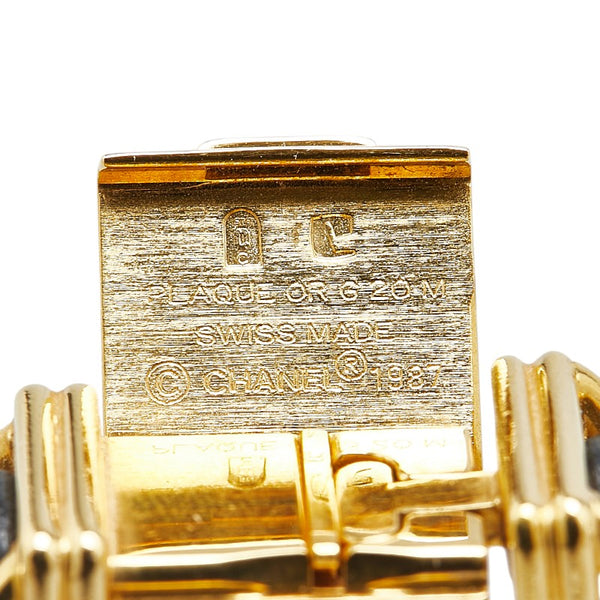 シャネル プルミエール 腕時計 サイズ:M H0001 クオーツ ブラック文字盤 メッキ レザー レディース CHANEL 【中古】