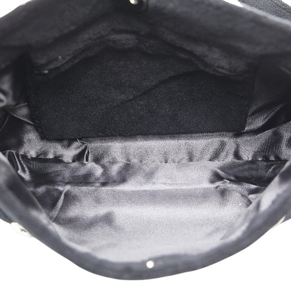 シャネル ノベルティ ココマーク 斜め掛け ショルダーバッグ ブラック ホワイト パイル レディース CHANEL 【中古】