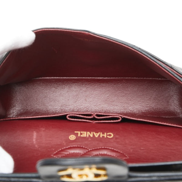 シャネル マトラッセ ココマーク Wフラップ チェーン ショルダーバッグ ハンドバッグ ブラック ゴールド ラムスキン レディース CHANEL 【中古】