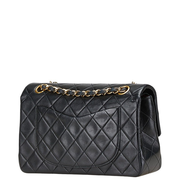 シャネル マトラッセ ココマーク Wフラップ チェーン ショルダーバッグ ハンドバッグ ブラック ゴールド ラムスキン レディース CHANEL 【中古】